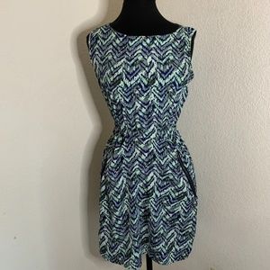 𝅺SPEED Control New York Patterned Dress With Zipper Pockets Size Medium (1198)